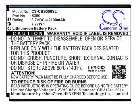 Battery mobile cubot s350