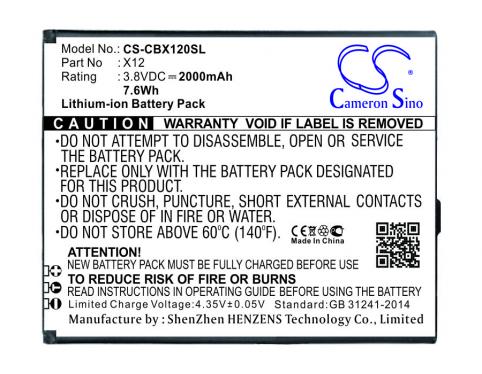Battery for phone cubot x12 mobile